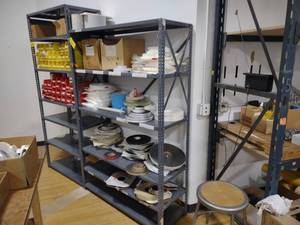 lot 281 image: Shelf Unit with Assorted Tapes...