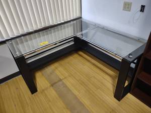 lot 337 image: Glass Top Desk, 60x60x20 Deep...