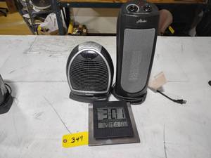 lot 349 image: (2) Heaters & Clock...