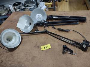 lot 351 image: Swing Arm Lamp & (2) Worklights...