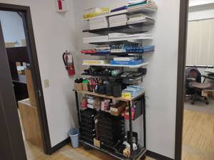 lot 364 image: Office Supplies with Cart & Shelf...