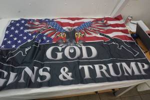 lot 187 image: Flag 3x5 Guns, God, & Trump