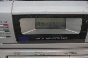 lot 216 image: Aiwa AMFMCD player boom box with remote