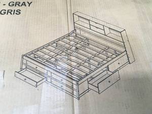 lot 10 image: King Bed With Headboard Bookcase And 8 Drawers Model # WF324493AAE