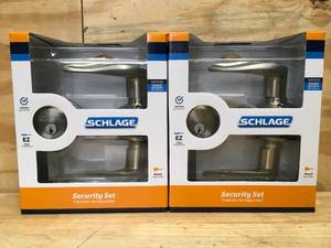 lot 37 image: Lot of 2 - Schlage Security Set Door Handles