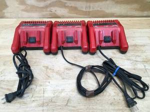lot 81 image: Lot of 3 - Milwaukee M18 Battery Chargers Model # 48-59-1801