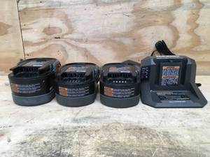 lot 148 image: Lot of 3 - Ridgid 14.4V Batteries and a Charger