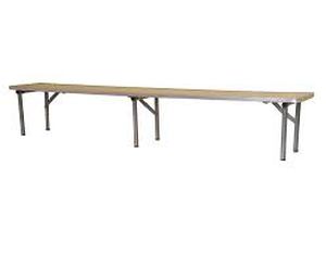 lot 41 image: Birchwood Bar Top RiserBench with Folding Silver Legs 72 x 12 x 12
