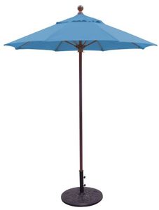 lot 49 image: 6 Sunbrella A Aluminum Patio Umbrella, Manual Lift, No Tilt - G715ABTCH-A