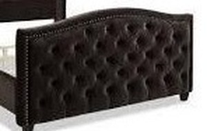 lot 51 image: Foot board -Sophie Upholstered Foot Board-Dark Roast-Queen