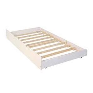 lot 53 image: Walker Edison - Solid Wood Twin Trundle Bed - White