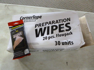 30 Packs of Corner Tape Preparation Wipes