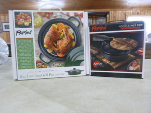 Parini Cast Iron Grill Pan and Noodle Hot Pot