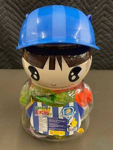 lot 5 image: Juicy Chew Assorted Fruit Jellies in Novelty Soccer Club Jar