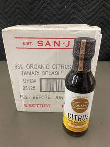 lot 126 image: GA 1 - 6 Bottles of San-J 93% Organic Citrus Tamari Splash - 10 Fl. Oz Each