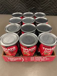 lot 134 image: DE 1 - Set of 12 Red Gold Tomato Love Sriracha Diced Tomatoes - 10 oz Cans