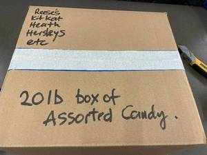 lot 359 image: 20lb Box of Assorted Candy including Reeses, Kit Kat, Heath Bars, and More