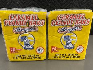 lot 362 image: WY 4 - Set of 2 Manzela Caramel Peanut Bars - 2 X 20 Pieces Each (28.22 oz)