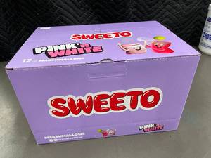 lot 380 image: Sweeto Pinkn White Marshmallows - 12 Pieces Box