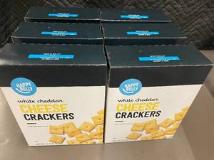 lot 391 image: Set of 6 Happy Belly White Cheddar Cheese Crackers - 12.4 oz Each