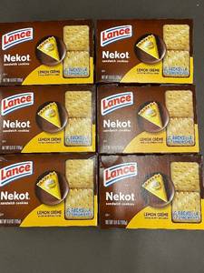 lot 396 image: ME 3 - Set of 6 Boxes of Lance Nekot Lemon Crme Sandwich Cookies - Each with 6 Packs of 4 Sandwiches