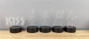 lot 29 image: Set of 5 KISS 3D Illusion LED Table Lamps