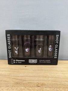 lot 93 image: Set of 4 Iconic Concepts KISS Shot Glasses