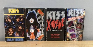 lot 40 image: Collection of 4 KISS Concert and Behind The Scenes Footage on VHS Crazy Nights, The Second Coming, X-Treme Close-Up, and KISS Confidential