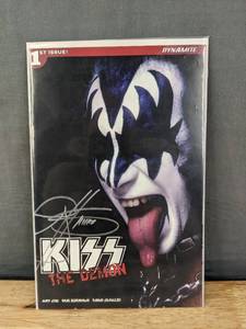 lot 2 image: KISS Gene Simmons Autographed The Demon Cover D Comic Book Dynamite 1st Issue CGC Graded 8.0