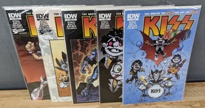 lot 177 image: 5 KISS Kids IDW Comic Books #1, #1 CVR RI and #1 SUB CVR with Jetpack Comics Exclusive #1 CVR RE and #1 CVR RE