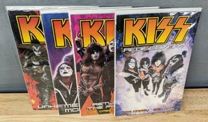 lot 172 image: 4 KISS Comic Books Unholy War, Men and Monsters, Return of The Phantom and Rediscovery Dark Horse Comics