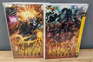 lot 171 image: KISS The Elder Comic Books Volume One A World Without Sun and Volume Two Odyssey Dynamite