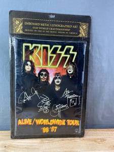 lot 9 image: KISS Metal Lithographed Art Poster I Was There AliveWorldwide Tour 96 97