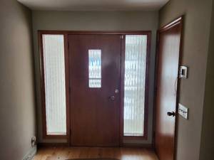 lot 15 image: Front Entry Door with Side Window Glass and Trim