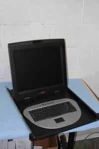 lot 67 image: APC Rack-Mountable LCD Keyboard Mouse & Folding Monitor Console