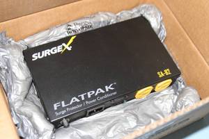 lot 87 image: SurgeX FlatPak SA-82 2-Outlet Power Conditioner  Surge Suppressor  Protector
