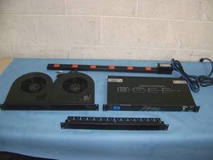 lot 128 image: Middle Atlantic, AudioVideo Rack Blower Panel, Power Strip, 15 Amp Power Center and Dust Guard Plate