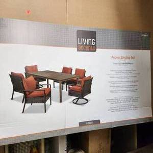 New  Aspen Dining Set 7 Piece Set 4 Stationary Chairs 2 Swivel Chairs And 1 Table