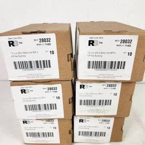 Lot Of Six Boxes Of 10 Model 71405 12 x 38 Black Iron MIP X FIP Hex Bushing RB Brand