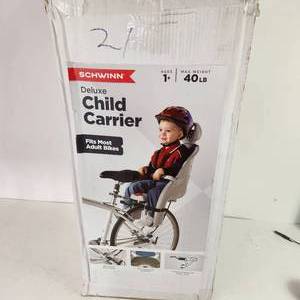 Schwinn Deluxe Child Carrier Fits Most Adult Bikes Ages 1 Max Weight 40# Head Rest New