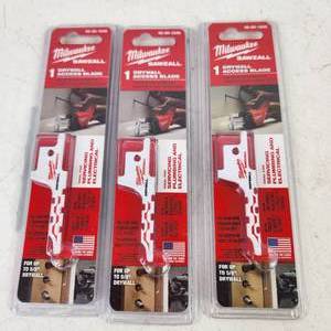 Lot Of Three New Milwaukee Drywall Access Blade Sawzall 48-00-1640