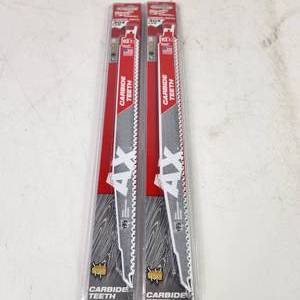 Lot Of Two New Milwaukee Sawzall Carbide Teeth Blade 48-00-5227