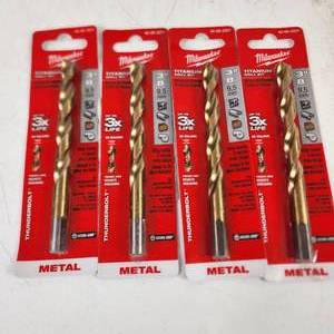 Lot Of Four Milwaukee Titanium Drill Bit 48-89-2221 For Metal New