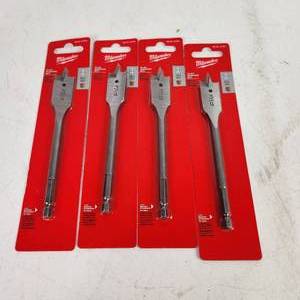 Lot Of Four New Milwaukee Flat Boring Bits 34  48-27-0751