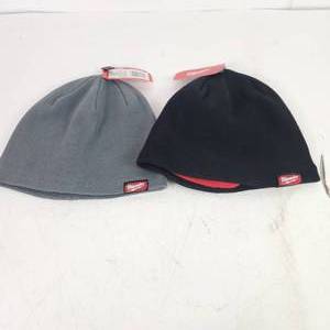 Lot Of Two New Milwaukee  Knit Hats Beanies 1 Gray 1 Black