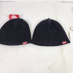 Lot Of Two New Milwaukee Knit Hats Beanies Black
