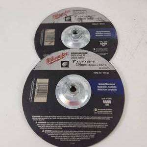 Lot Of Two Milwaukee Grinding Discs 9 x 58 -11 Type 27 MetalStainless New Open Box