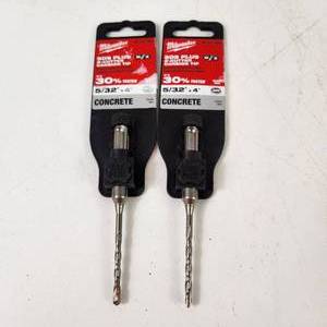 Lot Of Two New Milwaukee Concrete SDS Plus 2 Cutter Carbide Tips 48-20-7400