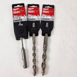 Lot Of Three New Milwaukee Concrete Drill Bits 532 x 6  38 x 6  12 x 6