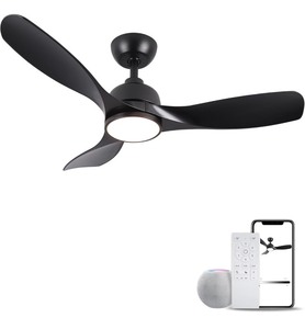 lot 8 image: Sodsea 42 Ceiling Fan with Light -Black